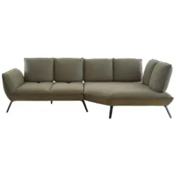 Ecksofa in Flachgewebe Olivgr&uuml;n 320/169 cm