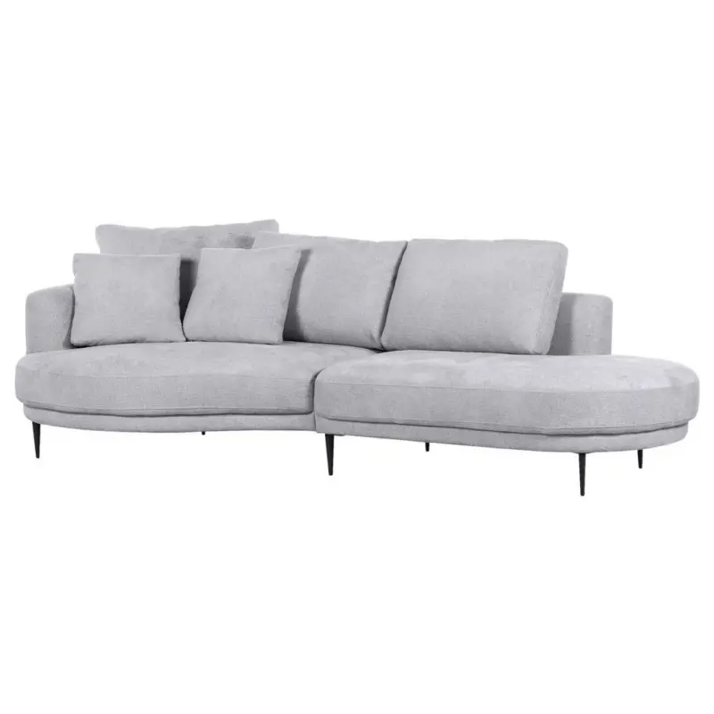 Ecksofa in Chenille Grau 140/275 cm
