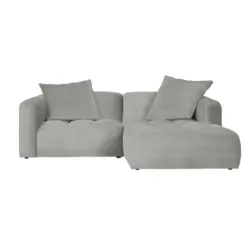 Ecksofa Mosso in Webstoff Grau, Hellgrau 240/173 cm