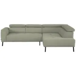 Ecksofa in Chenille Creme 280/205 cm