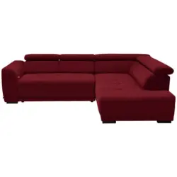 Ecksofa in Chenille Rot 284/205 cm