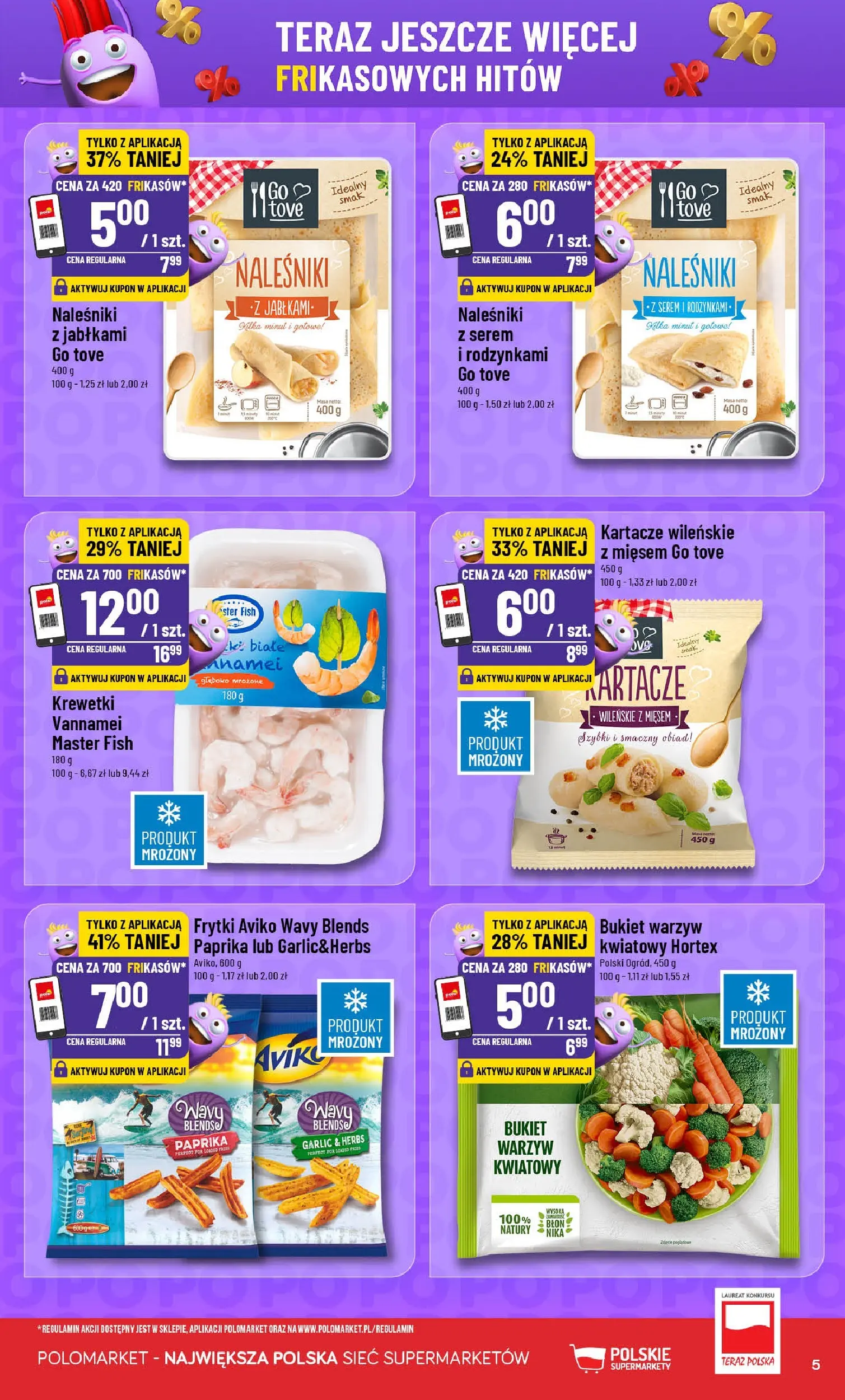 Nowa POLOmarket gazetka od jutra 25.02.2026 (PDF) | Strona: 5 | Produkty: Krewetki, Frytki, Naleśniki