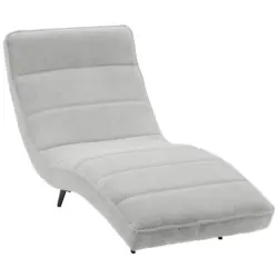Relaxliege in Webstoff Silberfarben