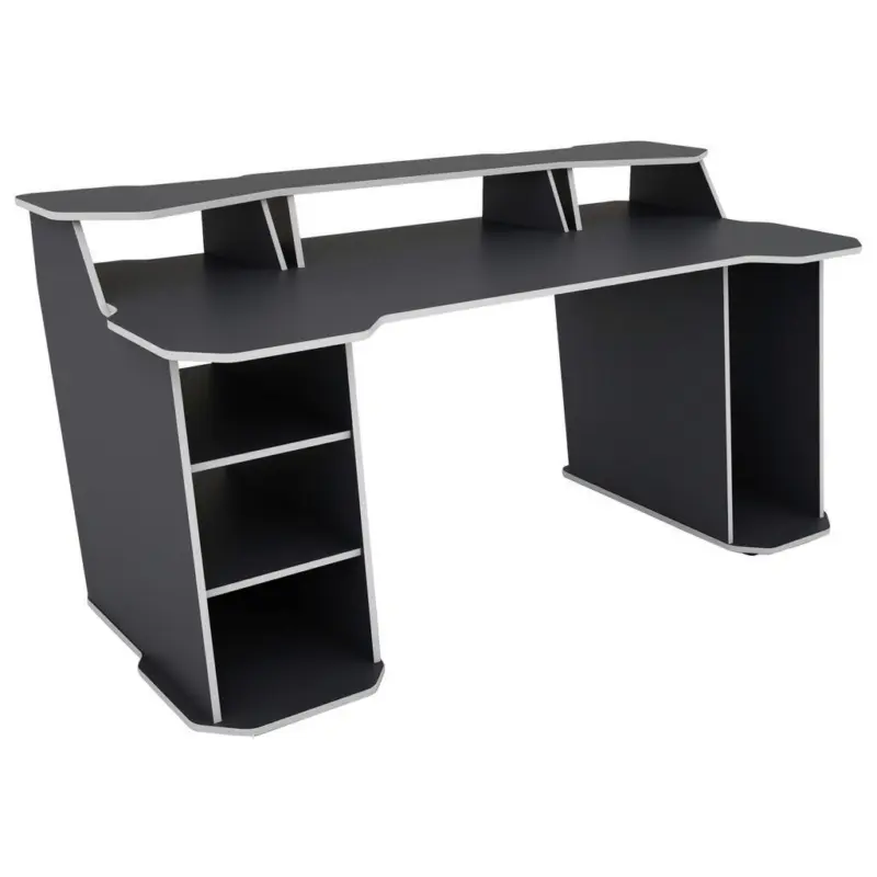 Gamingtisch 180/85/76 cm in Anthrazit, Wei&szlig;