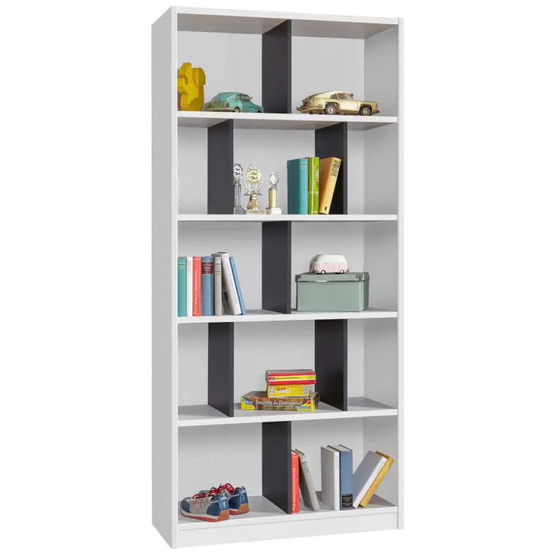 Regal 90/197/38 cm Graphitfarben, Wei&szlig;