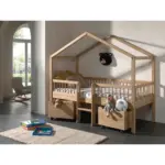 XXXLutz Lauterach - Ihr M&ouml;belhaus bei Bregenz Hausbett Absturzsicherung, Leiter, Rollrost, Bettschublade 90/200 cm in Eichefarben