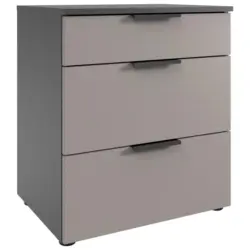 Nachtk&auml;stchen 54/70/41 cm in Graphitfarben, Grau, Sahara