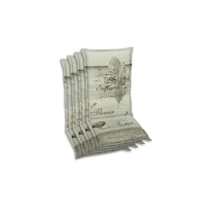 Sesselauflagenset in Beige Federn