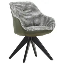 Armlehnstuhl Stoffauswahl, Sitzfl&auml;che 360&deg; drehbar, Gestellauswahl, automatische R&uuml;ckholfunktion Chenille, Lederlook