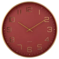 Wanduhr Elegance Glow Rot, Goldfarben 40/40/4,2 cm