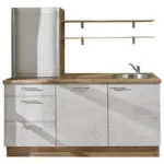 XXXLutz Lauterach - Ihr M&ouml;belhaus bei Bregenz K&uuml;chenblock 180 cm in Graphitfarben, Eichefarben