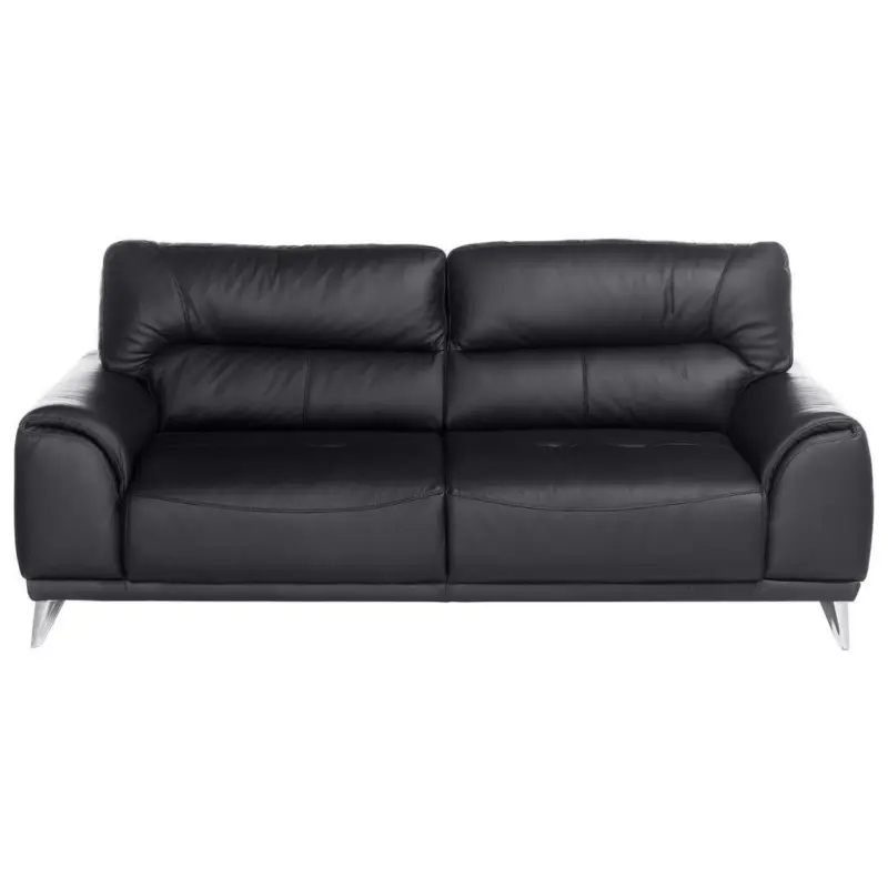 3-Sitzer-Sofa in Lederlook Schwarz