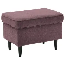 Hocker in Textil, Holzwerkstoff Aubergine