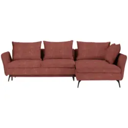 Ecksofa in Webstoff Rostfarben 282/182 cm