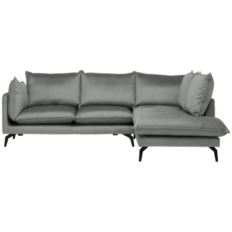 Ecksofa in Samt Grau 241/200 cm