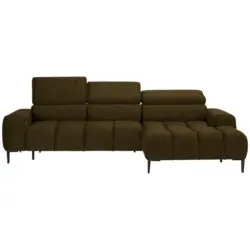 Ecksofa in Webstoff Olivgr&uuml;n 270/177 cm