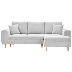 Ecksofa in Webstoff Creme 240/145 cm