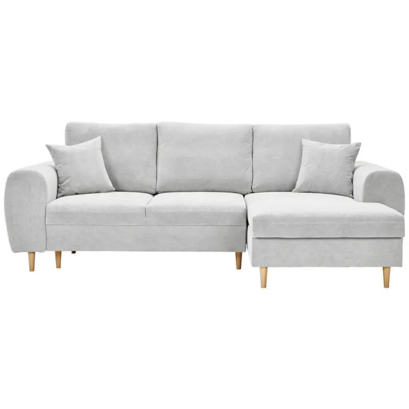 Ecksofa in Webstoff Creme 240/145 cm