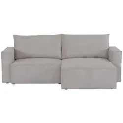 Ecksofa in Feincord Grau