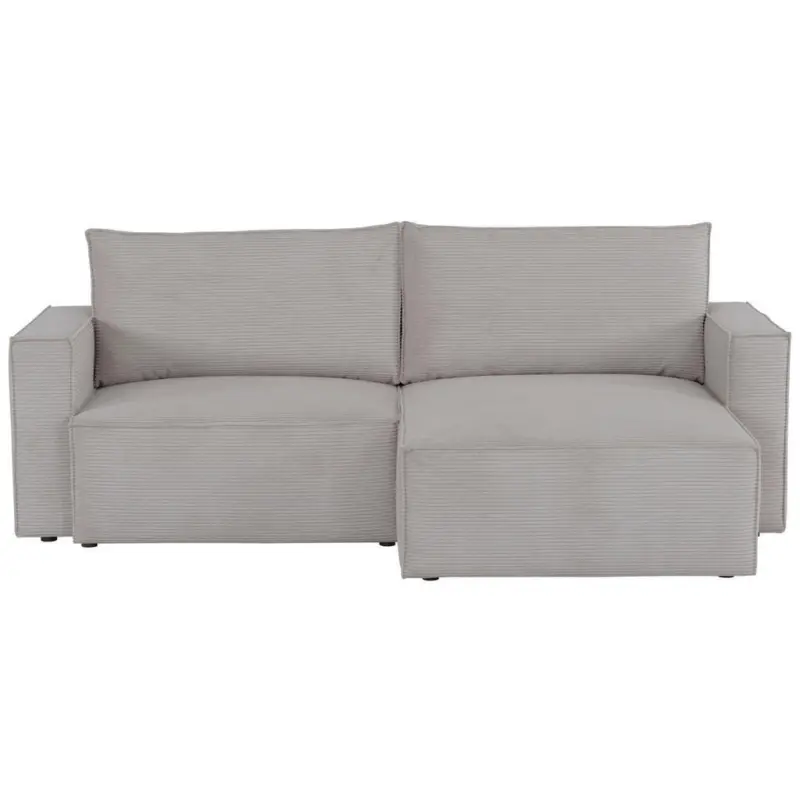 Ecksofa in Feincord Grau