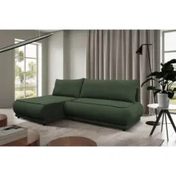 Ecksofa Paros in Boucl&eacute; Dunkelgr&uuml;n 179/277 cm