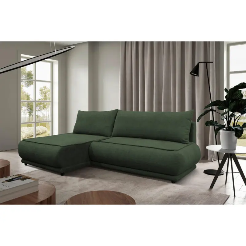 Ecksofa Paros in Boucl&eacute; Dunkelgr&uuml;n 179/277 cm