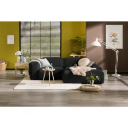 Ecksofa Hannah in Cord Schwarz 252/170 cm