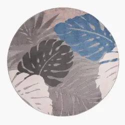 Outdoorteppich 200 cm Floral Blau