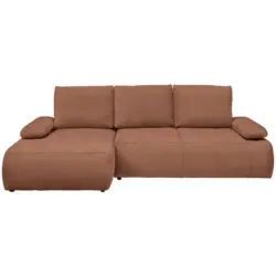 Ecksofa in Webstoff Dunkelorange