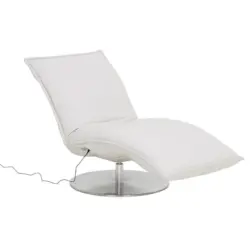 Relaxliege in Echtleder Creme