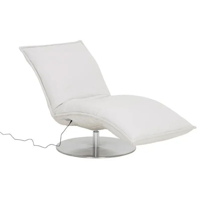 Relaxliege in Echtleder Creme