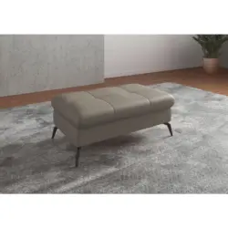 Hocker in Leder Grau