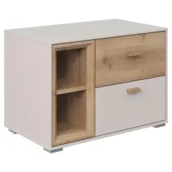 Nachtk&auml;stchen in Eichefarben, Sandfarben