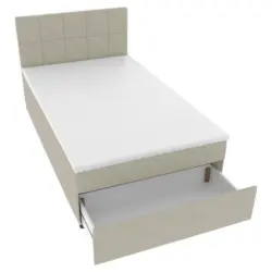 Boxbett 120/200 cm in Hellgrau