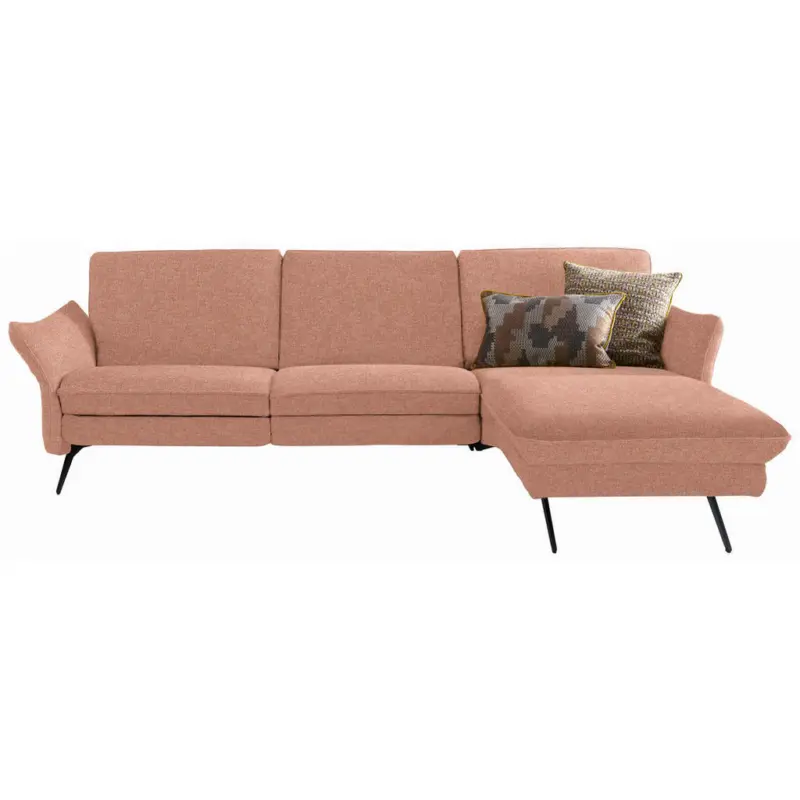 Ecksofa in Mikrofaser Hellrot 262/158 cm