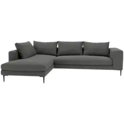 Ecksofa Aurora in Struktur Dunkelgrau 210/295 cm