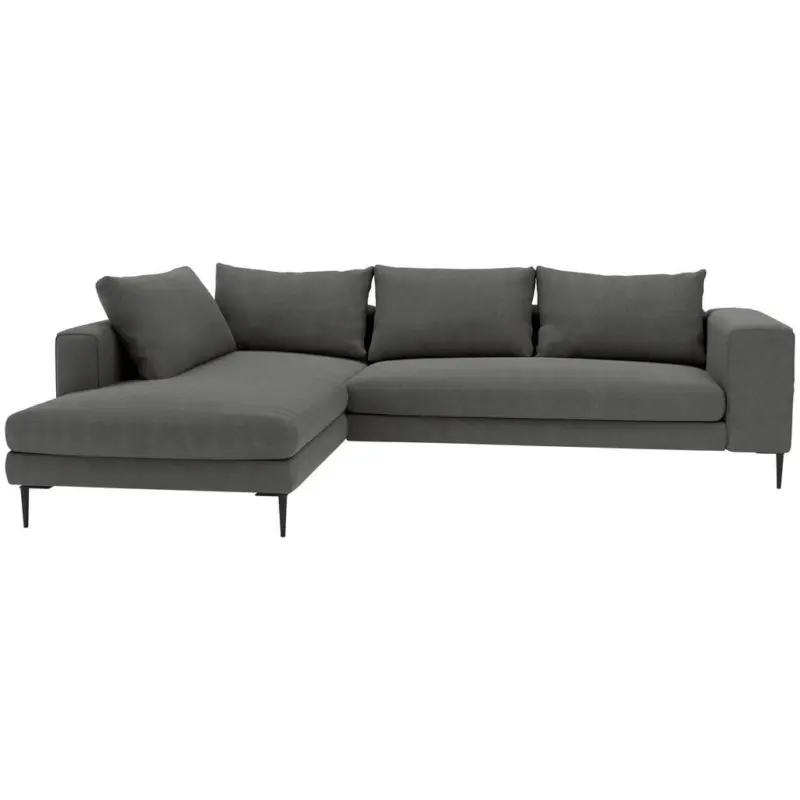 Ecksofa Aurora in Struktur Dunkelgrau 210/295 cm