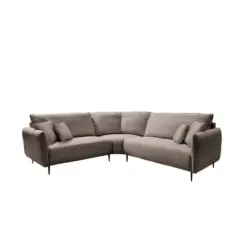 Ecksofa in Cord Graubraun 256/256 cm