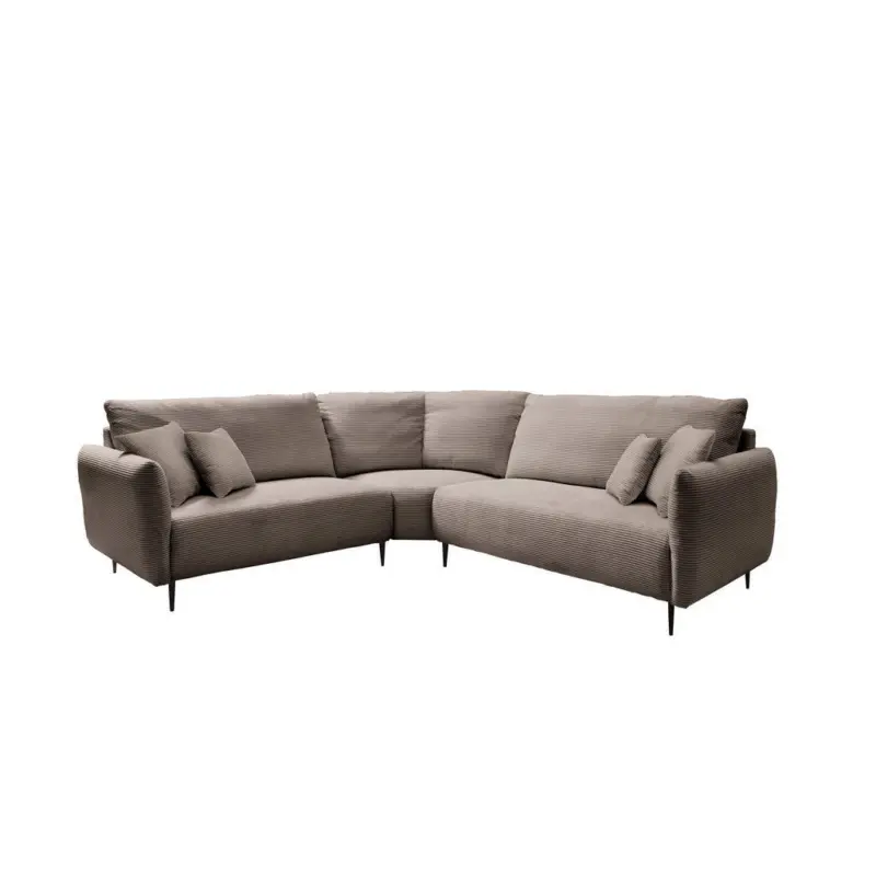 Ecksofa in Cord Graubraun 256/256 cm