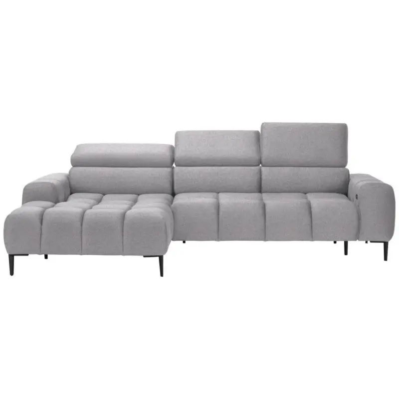Ecksofa in Webstoff Hellgrau 177/270 cm