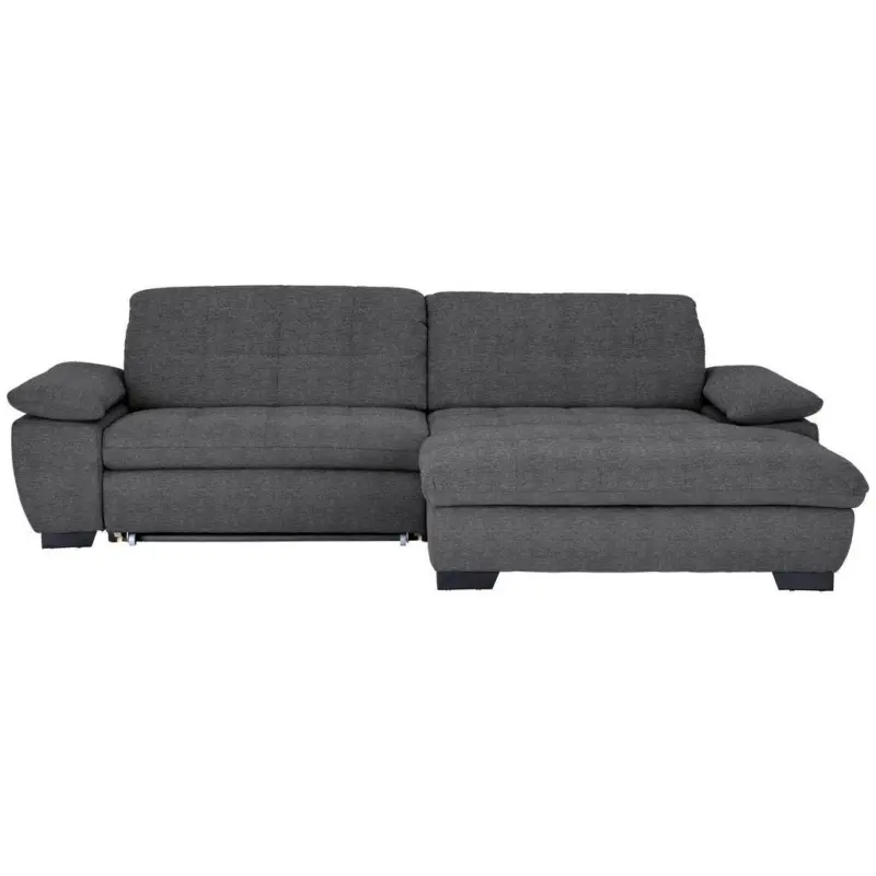 Ecksofa in Webstoff Dunkelgrau 265/180 cm
