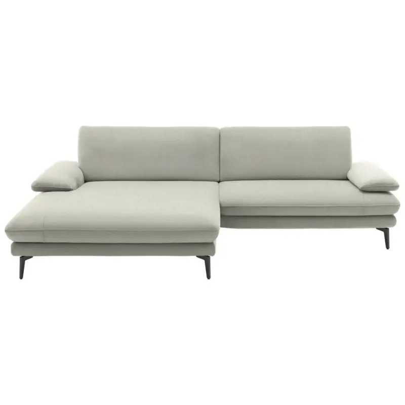 Ecksofa in Velours Ecru 184/284 cm