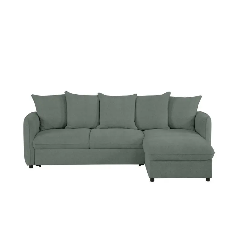 Ecksofa in Chenille Grau 254/160 cm