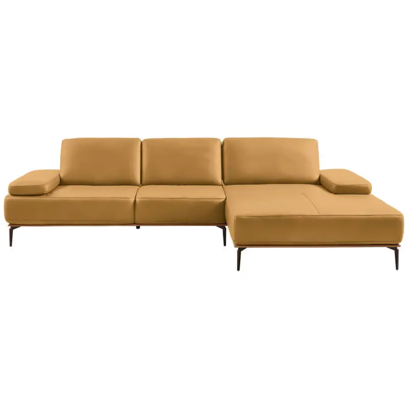 Ecksofa 16580 Sprint in Echtleder Currygelb 314/176 cm