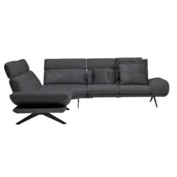 Ecksofa in Flachgewebe Graublau 239/270 cm