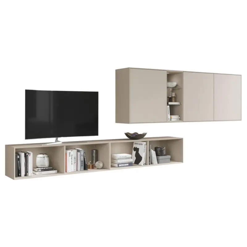 Wohnwand in Sandfarben 350/150/37,4 cm