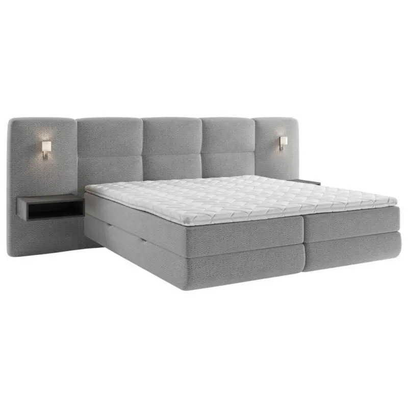 Boxspringbett 180/200 cm in Dunkelgrau