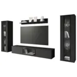 XXXLutz Lauterach - Ihr M&ouml;belhaus bei Bregenz Wohnwand 4-teilig in Schwarz 262/141,9/33 cm