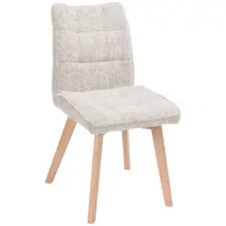 Stuhl in Holz, Textil Beige