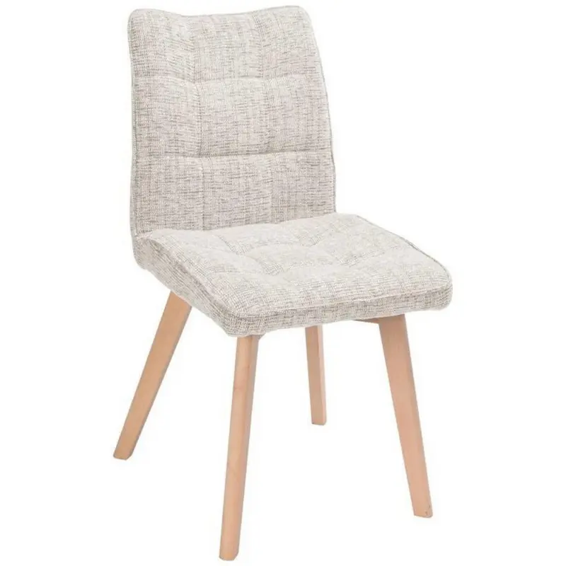 Stuhl in Holz, Textil Beige
